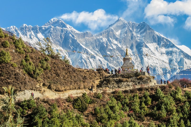 Trekkers on the Annapurna Circuit in Nepal